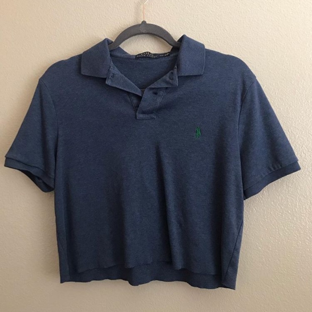 RALPH LAUREN Cropped Collared T-shirt